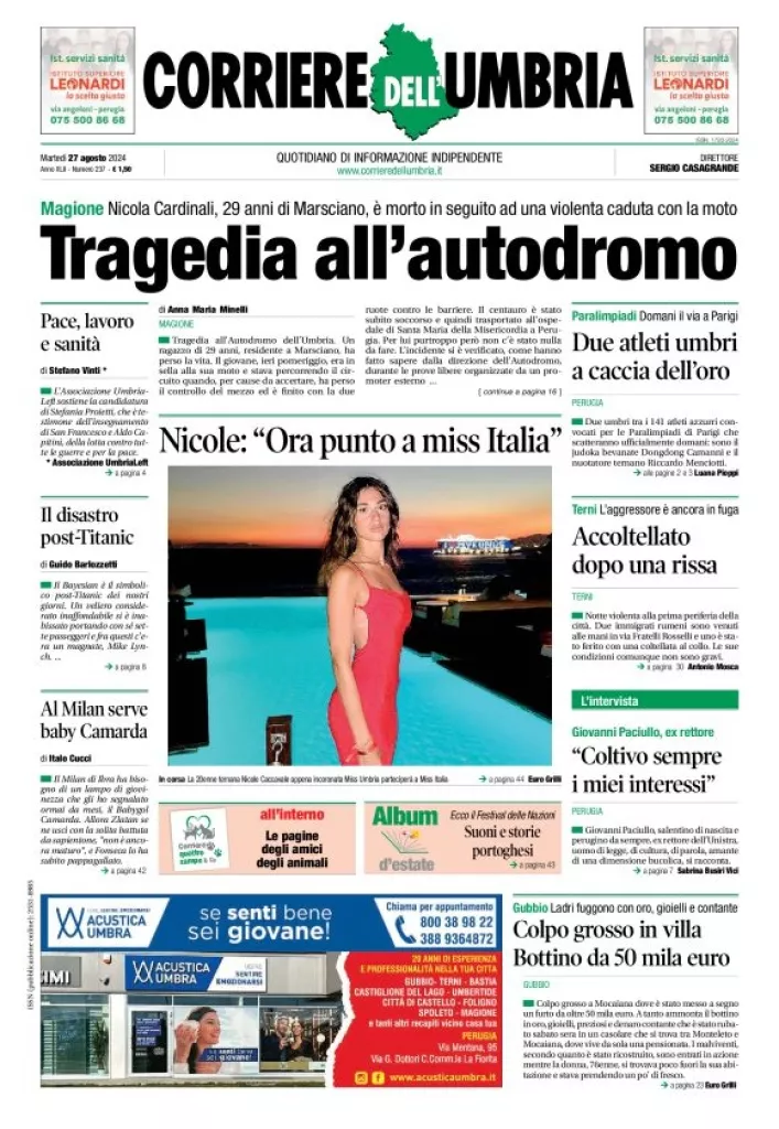 Prima-pagina-corriere umbria-del-2024-08-27